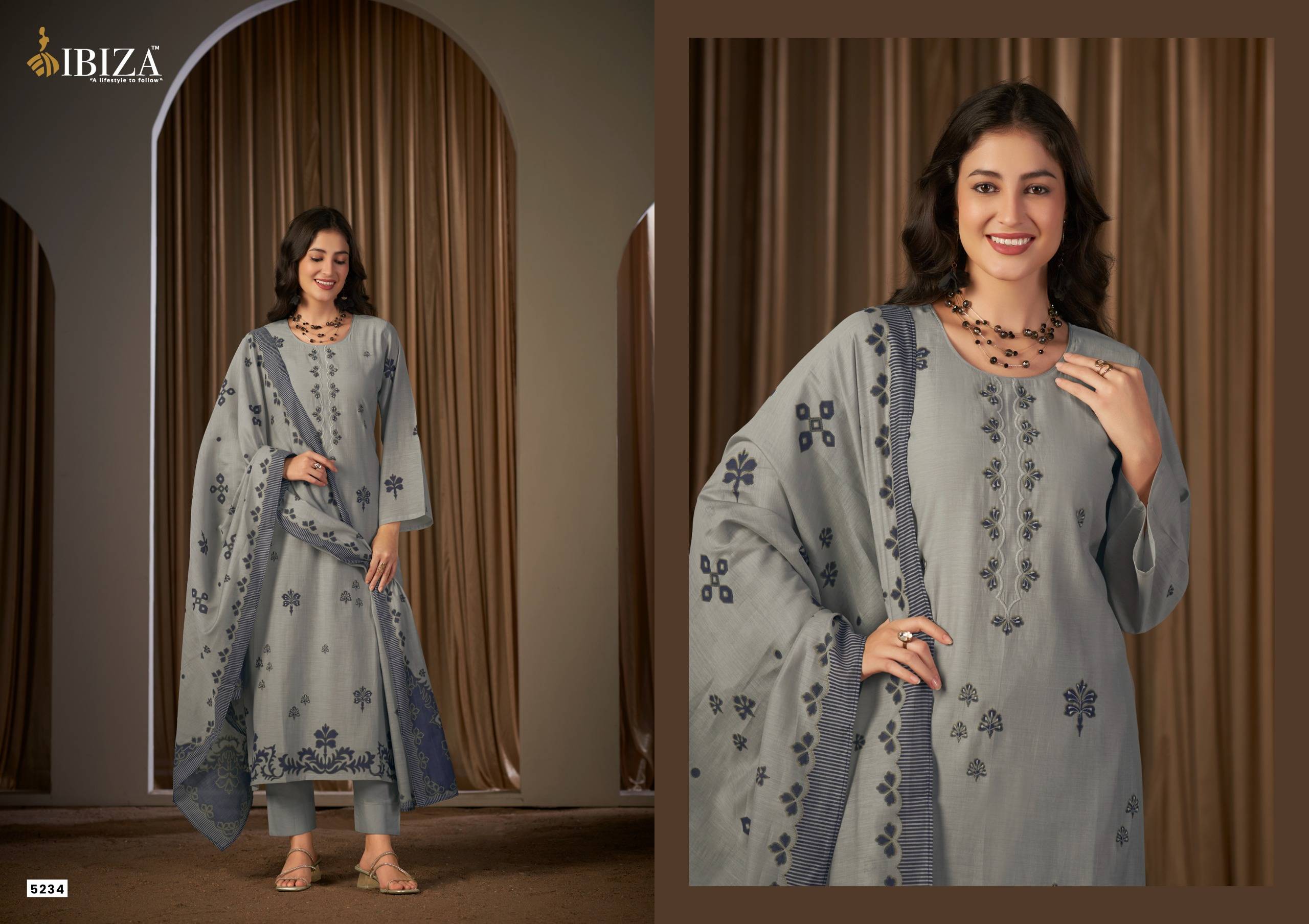 EKATYA By IBIZA 5231 To 5234 Series Beautiful Festive Suits Stylish Colorful Fancy Casual Wear PURE MUSLIN Digital Print Dresses At Wholesale Price